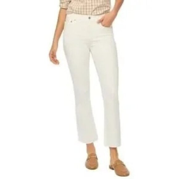 J. Crew Women's High Rise Flare Crop Jeans White Size 27 NWT - Picture 1 of 8